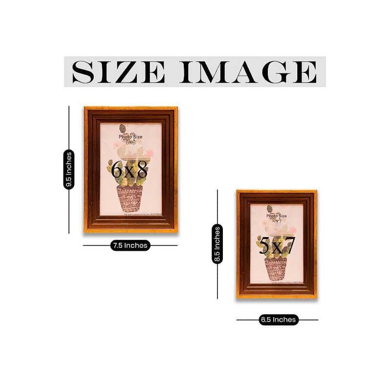 Buy Crafty Timber Tales Table Photo Frame - Set Of Two Photo Frames from Vaaree