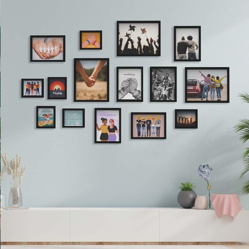 Buy Gallerina Photo Frame Collage - Set Of Fifteen Photo Frames from Vaaree