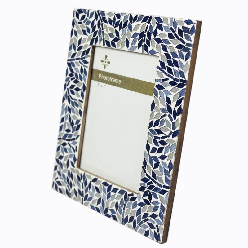 Buy Mosaic Leafies Photo Frame - Blue Photo Frames from Vaaree