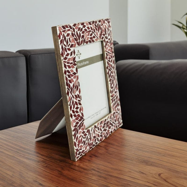 Buy Mosaic Leafies Photo Frame - Maroon Photo Frames from Vaaree