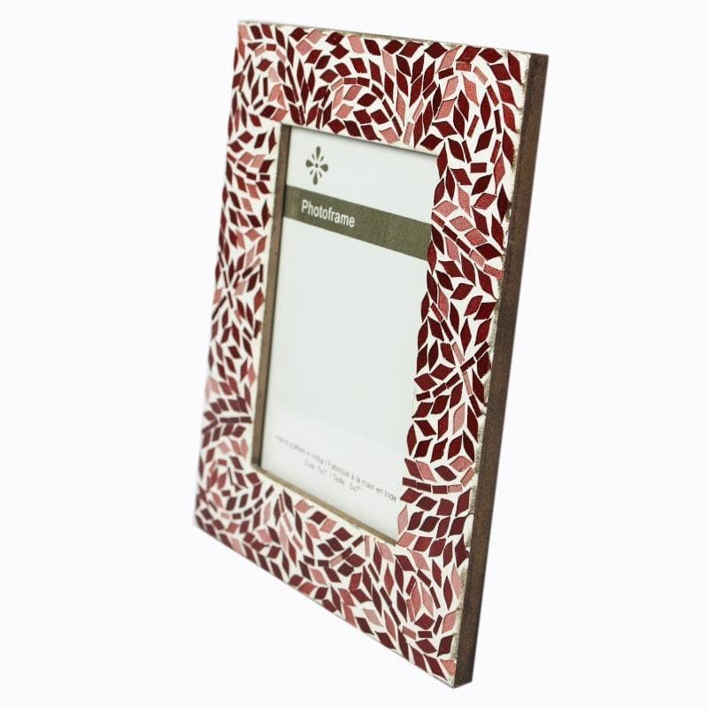 Buy Mosaic Leafies Photo Frame - Maroon Photo Frames from Vaaree