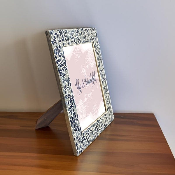 Buy Mosaic Leaflets Photo Frame - Blue Photo Frames from Vaaree