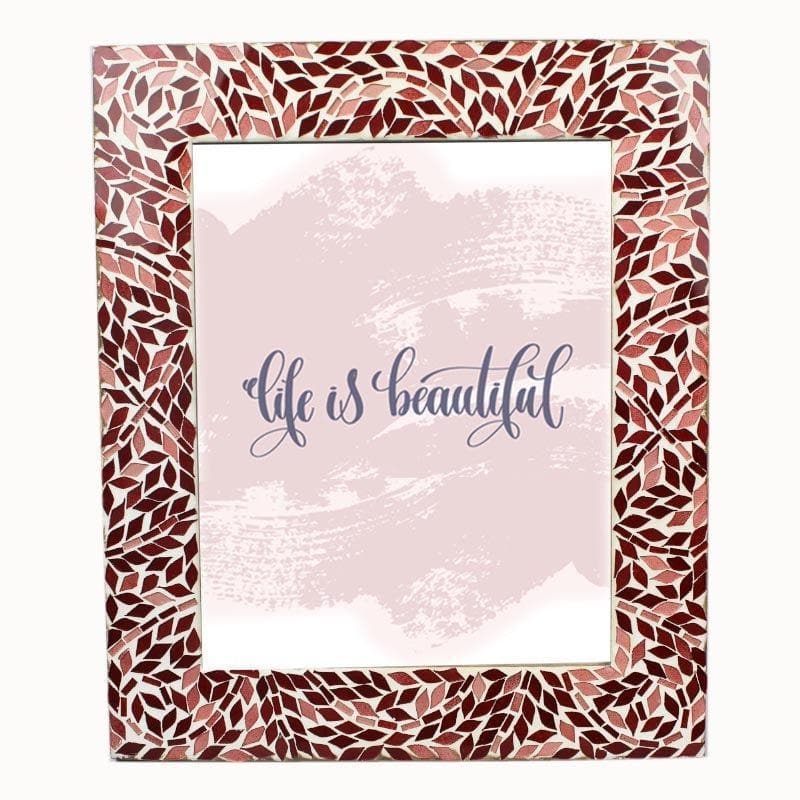 Buy Mosaic Leaflets Photo Frame - Maroon Photo Frames from Vaaree