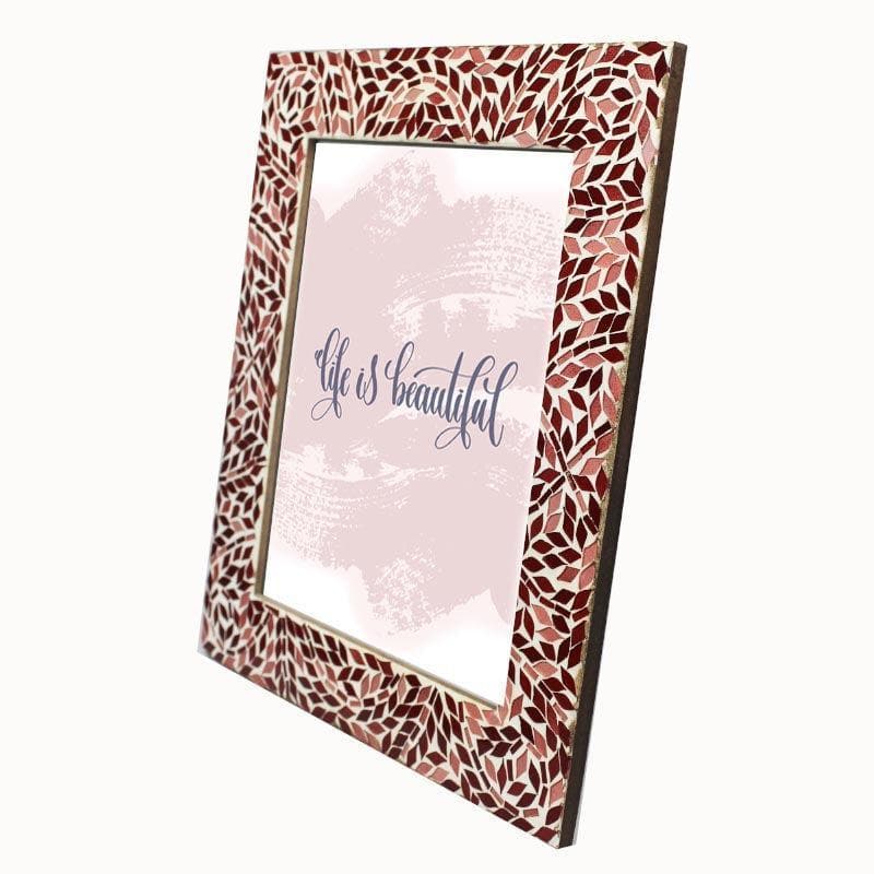 Buy Mosaic Leaflets Photo Frame - Maroon Photo Frames from Vaaree