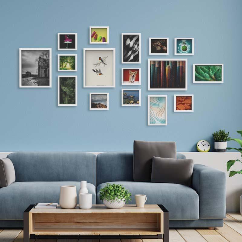 Buy Photo Frames - Nostalgia peeps Photo Frame Collage (White) - Set Of Sixteen at Vaaree online
