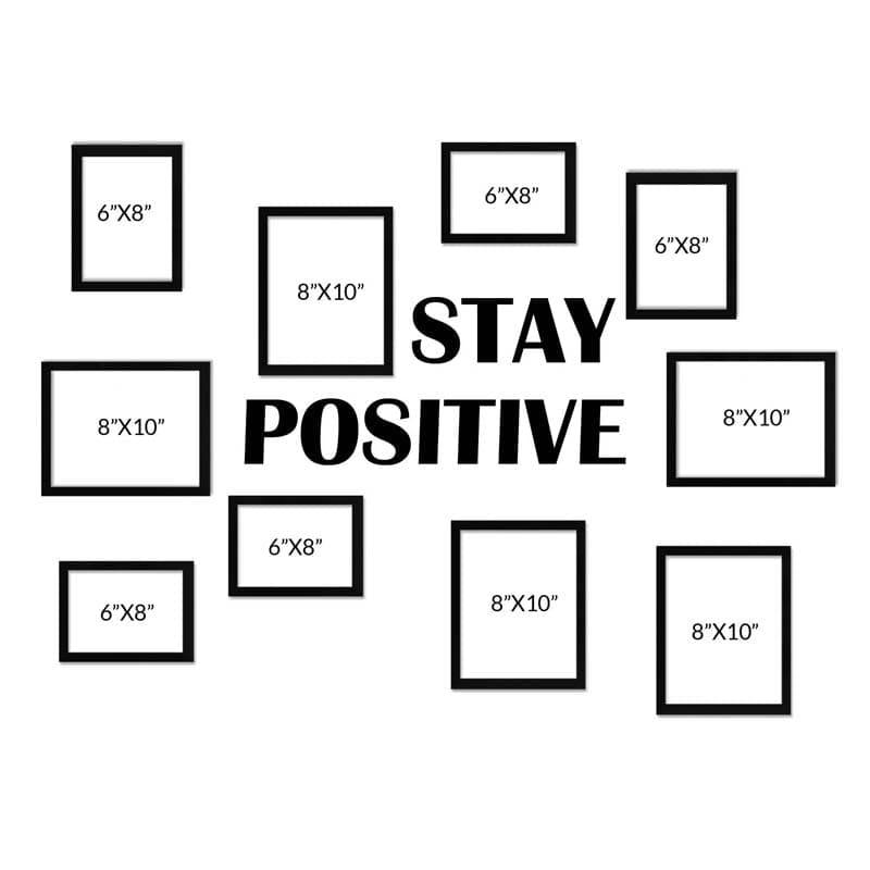 Buy Photo Frames - Stay positive Photo Frame Collage - Set Of Ten at Vaaree online