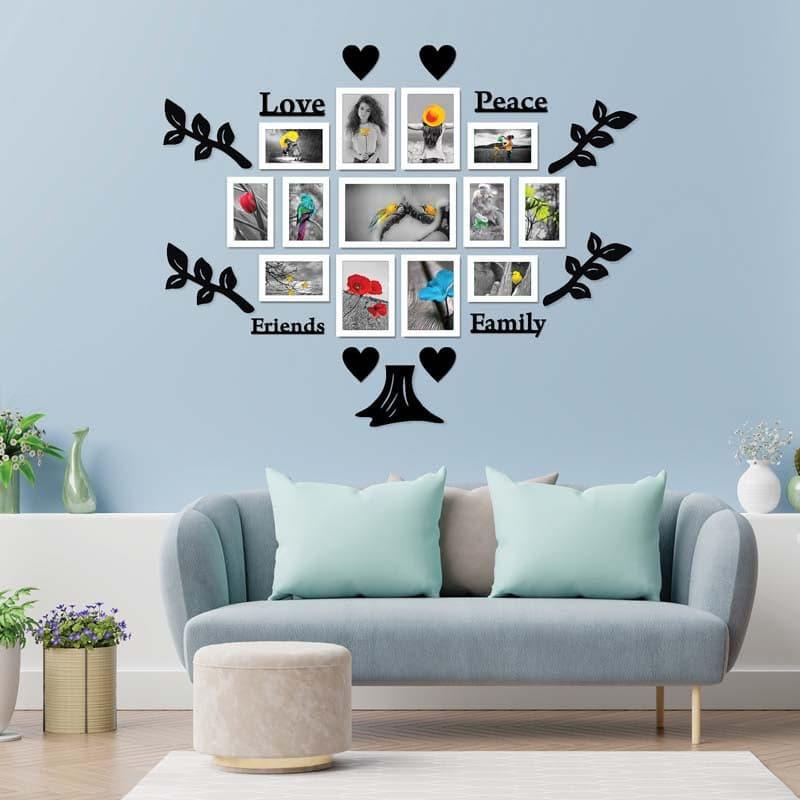 Buy Tree of Love Photo Frame Collage - Set Of Thirteen Photo Frames from Vaaree