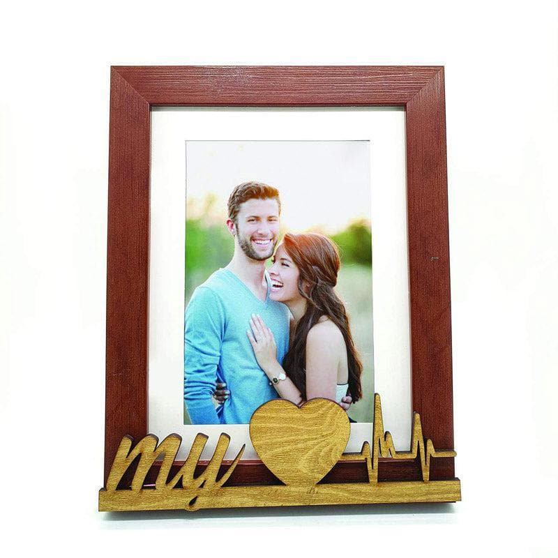 Buy Valentine Heartbeat Photo Frame - Brown Photo Frames from Vaaree