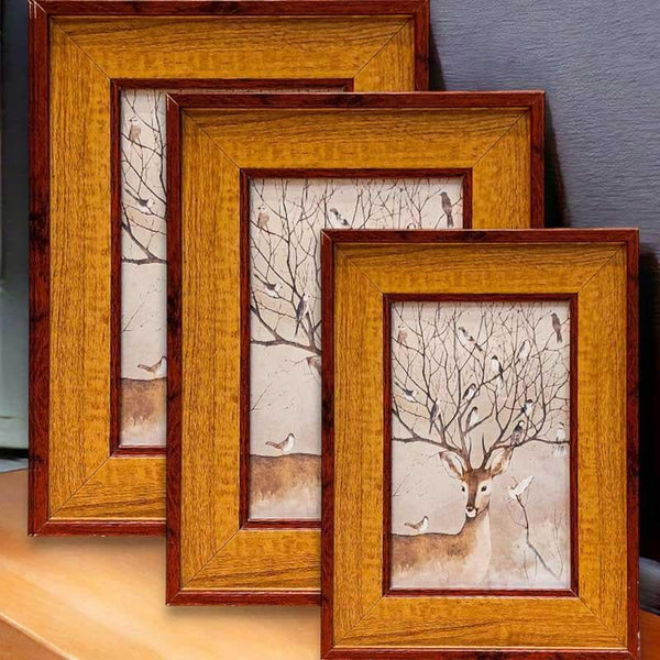 Buy Vintage Veneers Table Photo Frame - Set Of Three Photo Frames from Vaaree