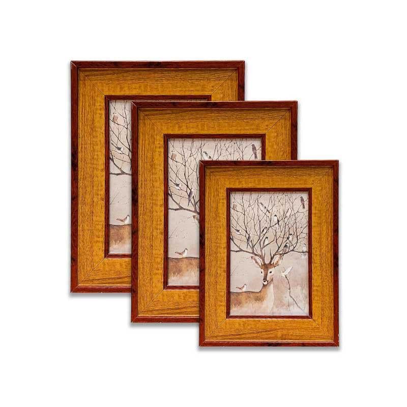 Buy Vintage Veneers Table Photo Frame - Set Of Three Photo Frames from Vaaree