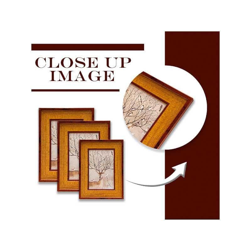 Buy Vintage Veneers Table Photo Frame - Set Of Three Photo Frames from Vaaree