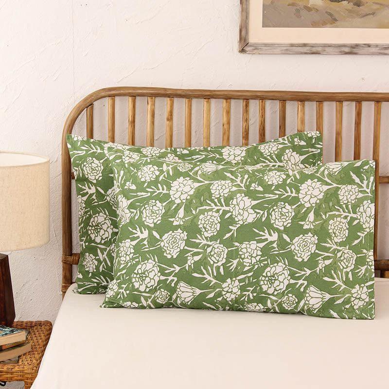 Buy Genda Phool Pillow - Green Pillow Covers from Vaaree