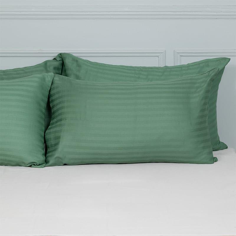 Buy Pillow Covers - Cornae Striped Pillow Cover (Green) - Set Of Four at Vaaree online