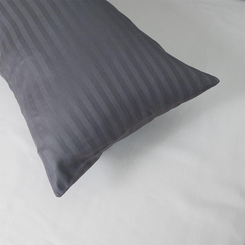 Buy Pillow Covers - Cornae Striped Pillow Cover (Grey) - Set Of Four at Vaaree online