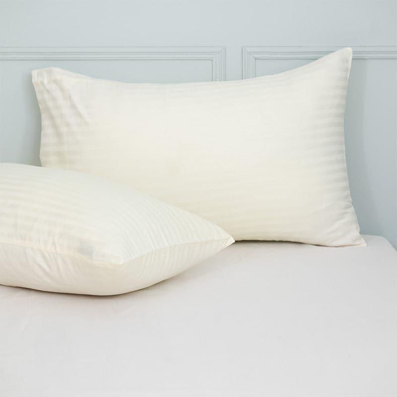 Buy Pillow Covers - Cornae Striped Pillow Cover (Ivory) - Set Of Two at Vaaree online