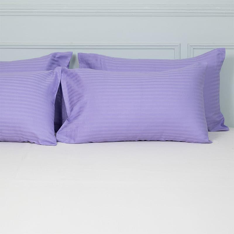 Buy Cornae Striped Pillow Cover (Lavender) - Set Of Four Pillow Covers from Vaaree