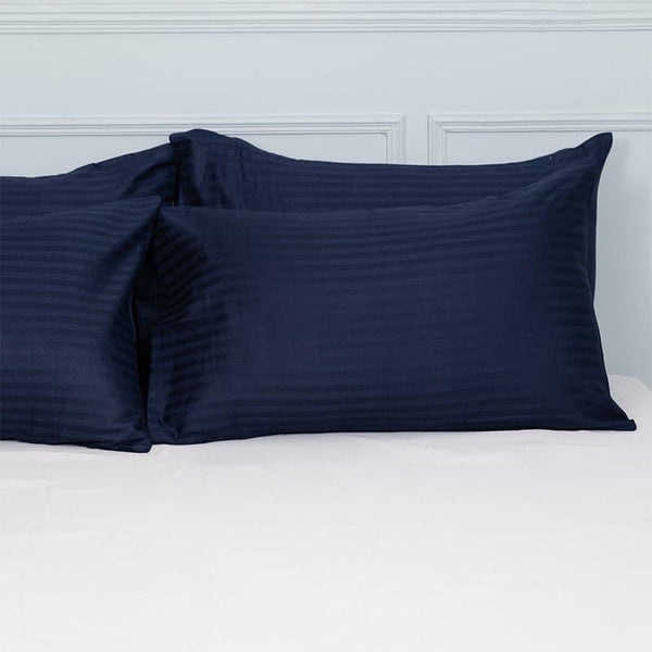 Buy Pillow Covers - Cornae Striped Pillow Cover (Navy Blue) - Set Of Four at Vaaree online