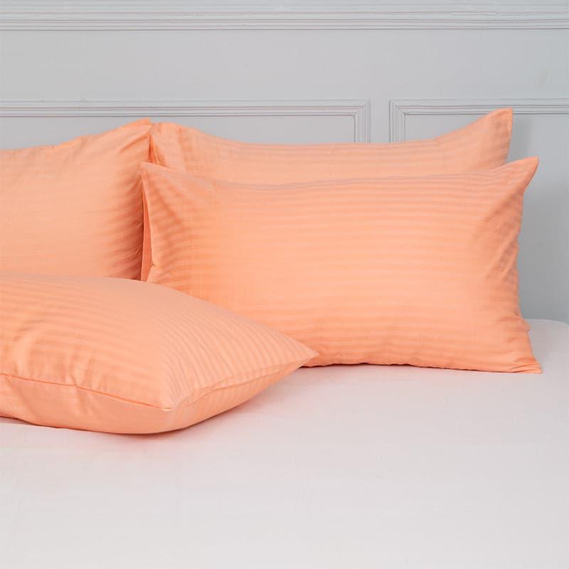 Buy Cornae Striped Pillow Cover (Peach) - Set Of Four Pillow Covers from Vaaree