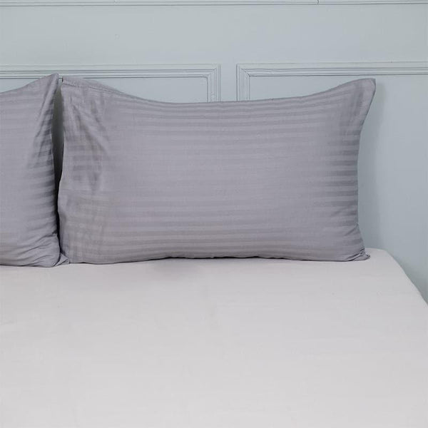 Buy Cornae Striped Pillow Cover (Silver) - Set Of Two Pillow Covers from Vaaree