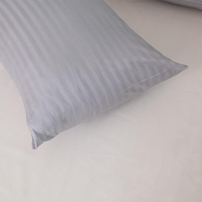 Buy Pillow Covers - Cornae Striped Pillow Cover (Silver) - Set Of Two at Vaaree online