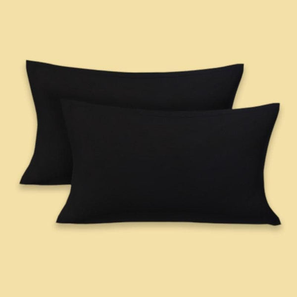 Buy Delvo Pillow Cover (Black) - Set Of Two Pillow Covers from Vaaree