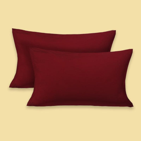 Buy Delvo Pillow Cover (Maroon) - Set Of Two Pillow Covers from Vaaree