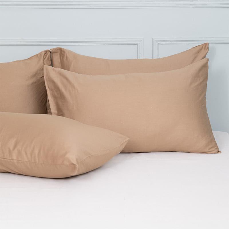 Buy Remy Solid Pillow Cover (Khaki) - Set Of Four Pillow Covers from Vaaree