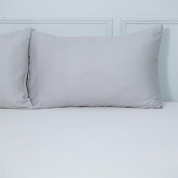 Buy Remy Solid Pillow Cover (Silver) - Set Of Two Pillow Covers from Vaaree