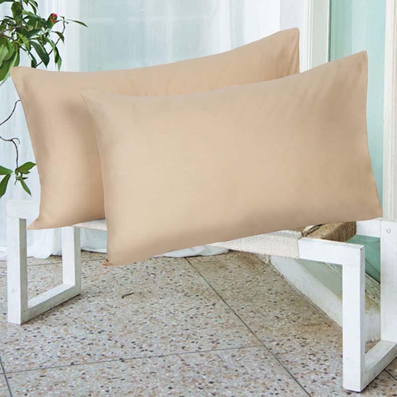 Buy Striped Wonder Pillow Cover (Beige) - Set Of Two Pillow Covers from Vaaree