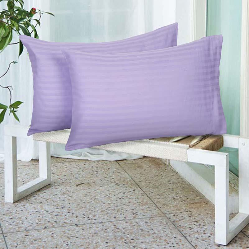 Buy Striped Wonder Pillow Cover (Lavender) - Set Of Two Pillow Covers from Vaaree