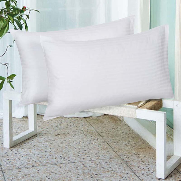 Buy Pillow Covers - Striped Wonder Pillow Cover (White) - Set Of Two at Vaaree online