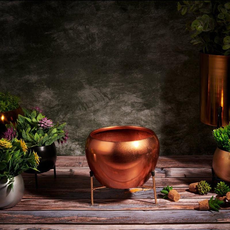 Buy Domena Metal Planter - Rose Gold Planter Stand from Vaaree