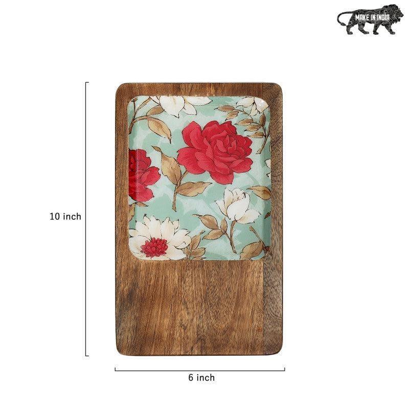 Buy Platter - Aimee Floral Serving Tray at Vaaree online
