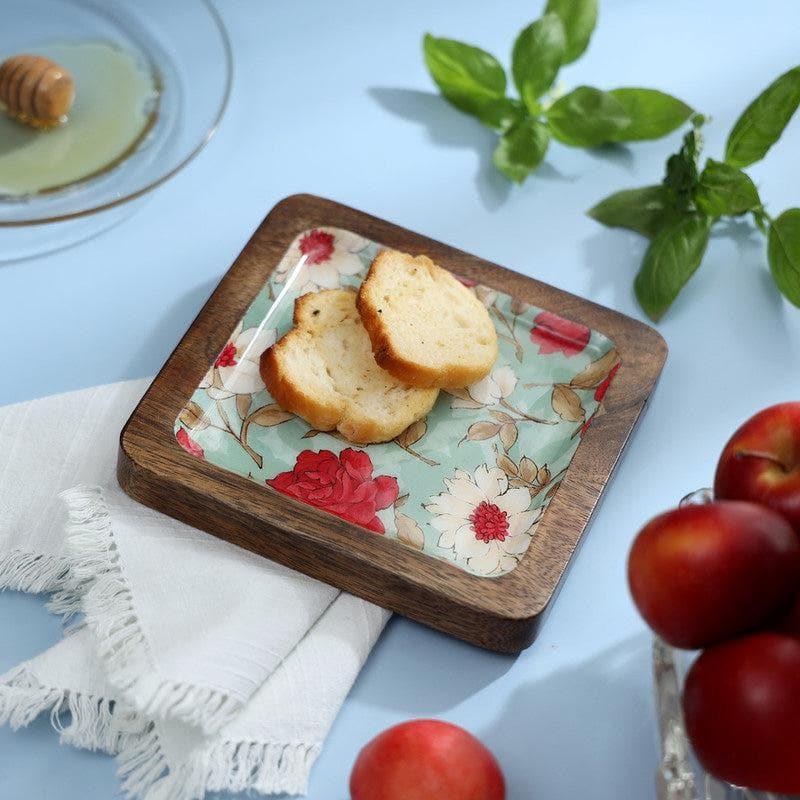 Buy Aimee Floral Square Serving Tray Platter from Vaaree