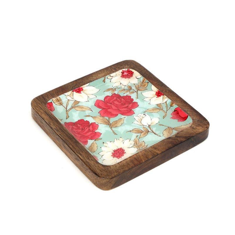 Buy Aimee Floral Square Serving Tray Platter from Vaaree