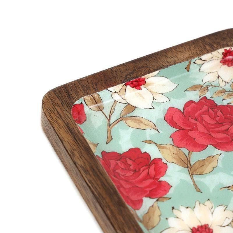 Buy Aimee Floral Square Serving Tray Platter from Vaaree