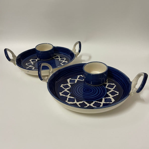 Buy Alkina Platter Blue - Set Of Two Platter from Vaaree