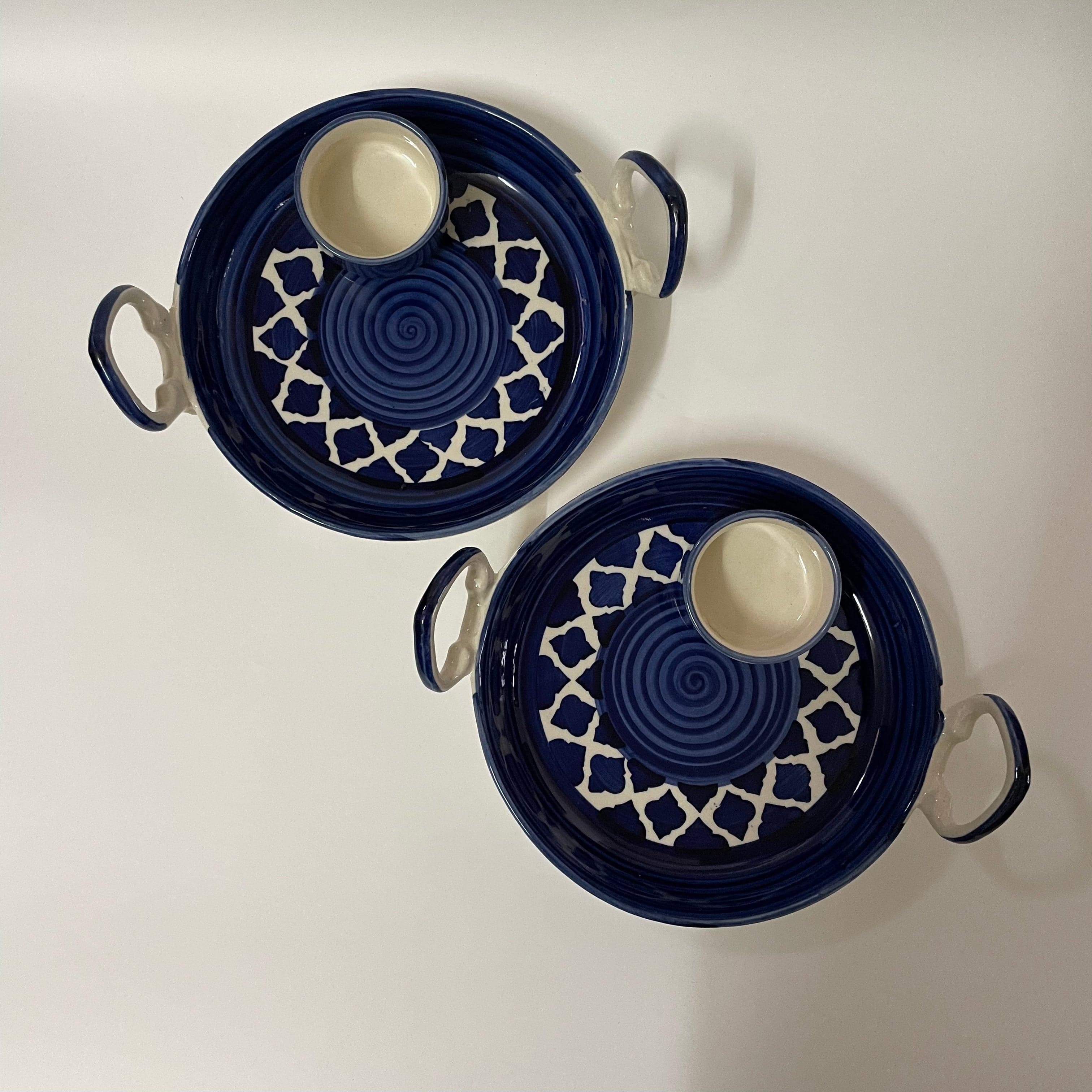 Buy Alkina Platter Blue - Set Of Two Platter from Vaaree