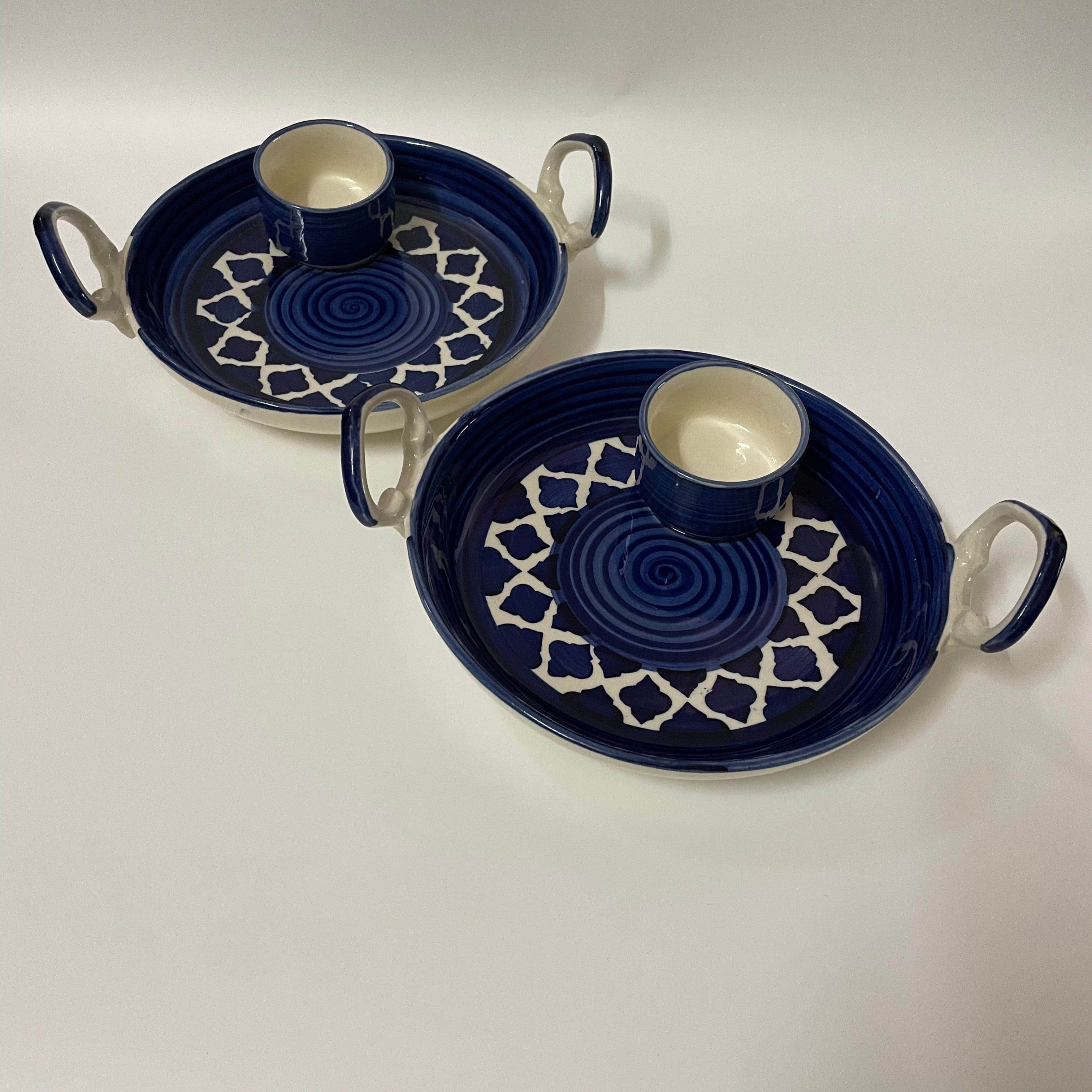 Buy Alkina Platter Blue - Set Of Two Platter from Vaaree