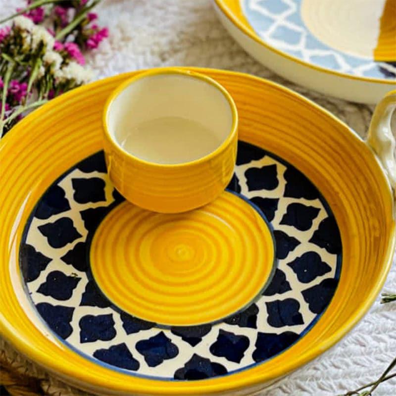 Buy Alkina Platter Yellow - Set Of Two Platter from Vaaree