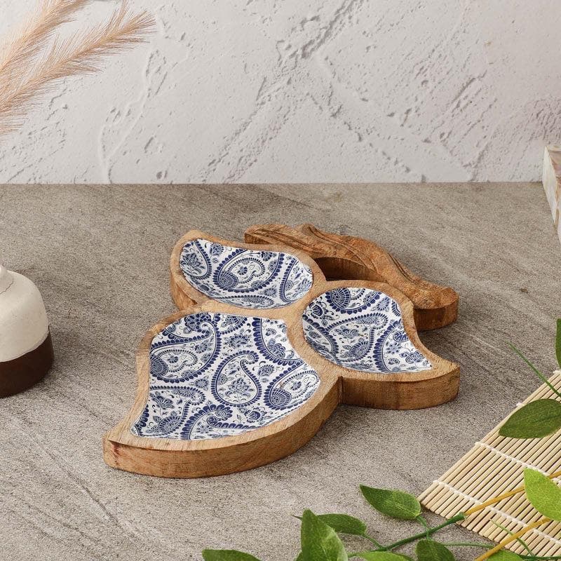 Platter - Azure Paisley Foliate Platter