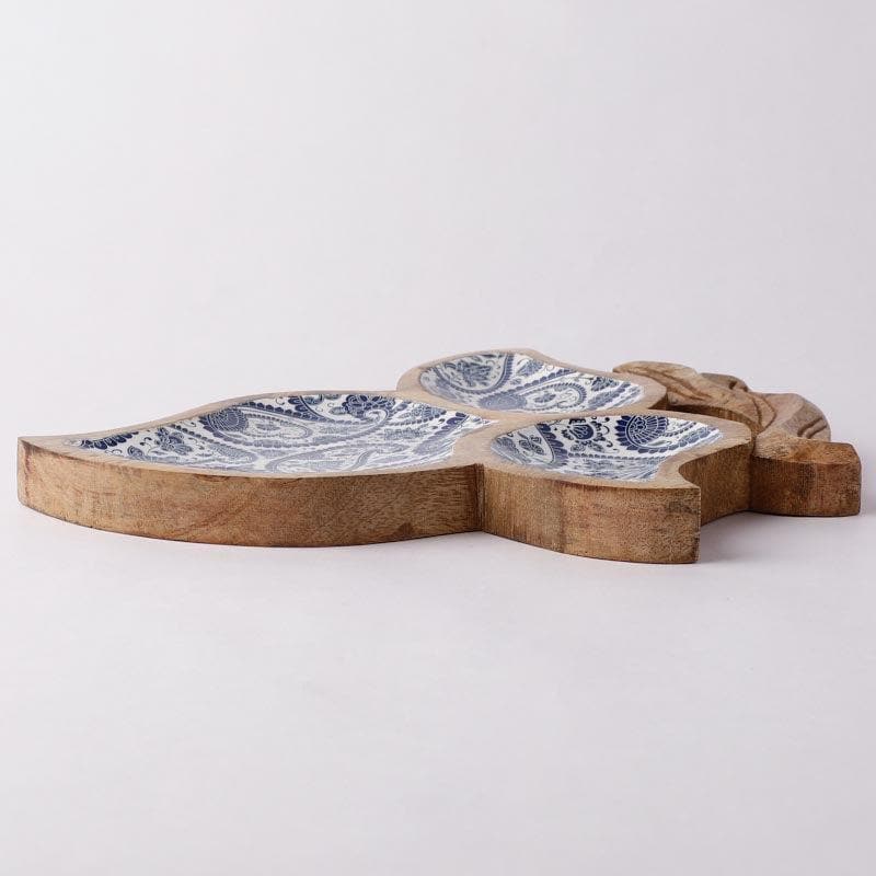 Platter - Azure Paisley Foliate Platter