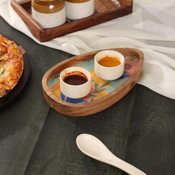 Buy Bloomo Wooden Platter Platter from Vaaree