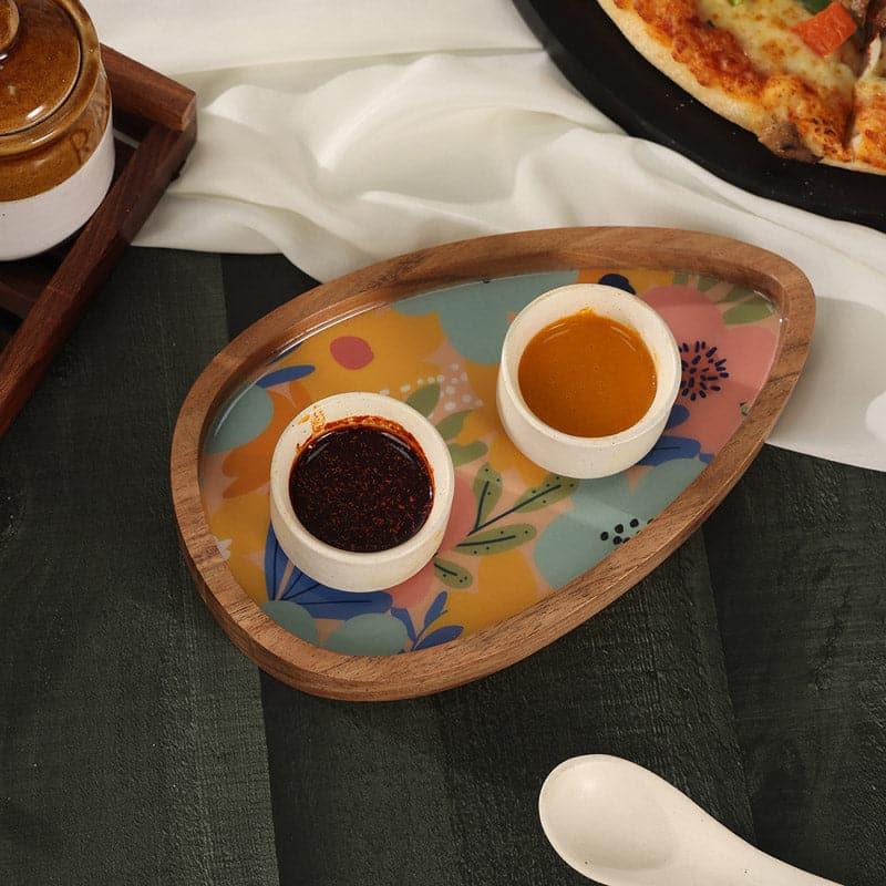 Buy Bloomo Wooden Platter Platter from Vaaree