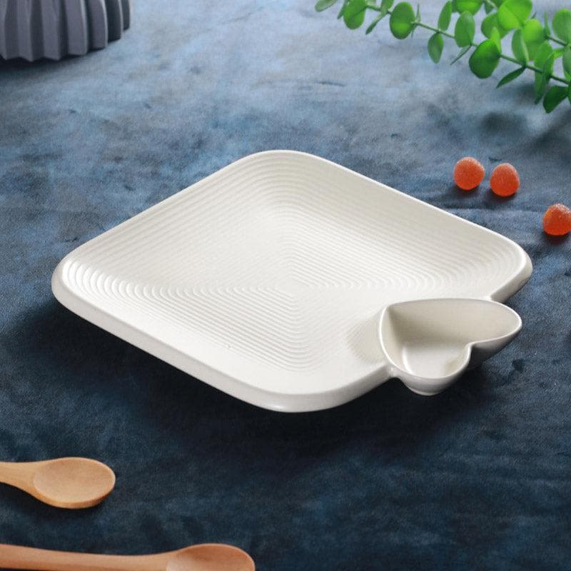 Buy Chip And Dip Plate - White Platter from Vaaree