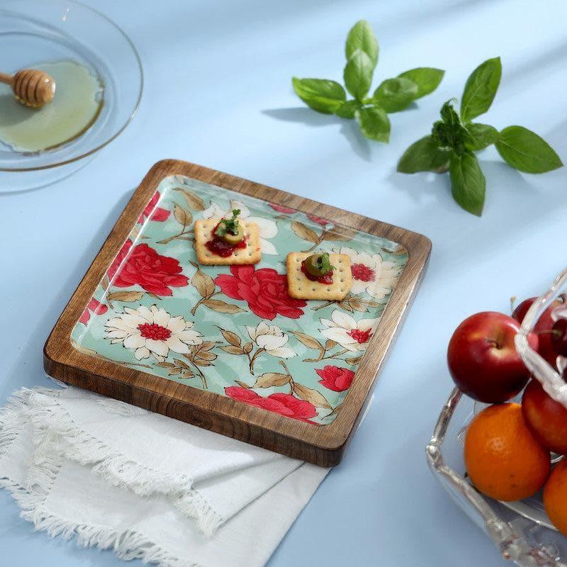 Buy Hetty Floral Square Serving Tray Platter from Vaaree