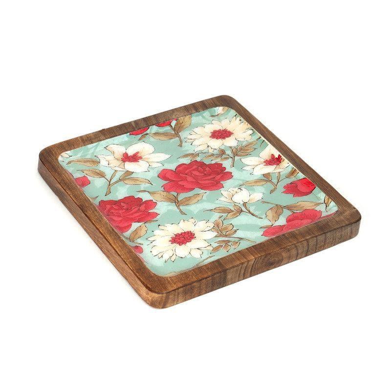 Buy Hetty Floral Square Serving Tray Platter from Vaaree