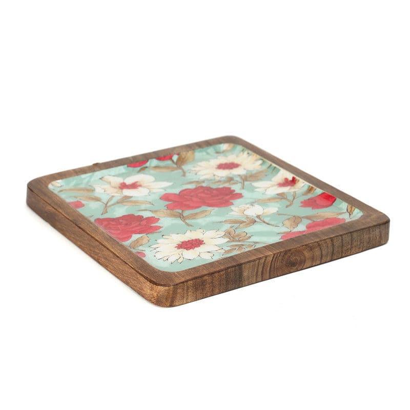 Buy Hetty Floral Square Serving Tray Platter from Vaaree