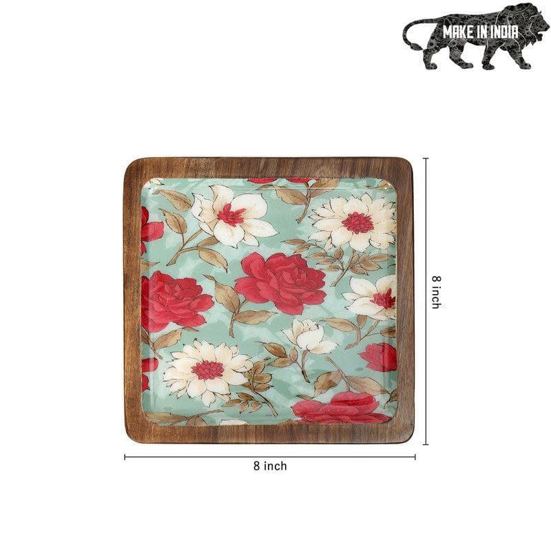 Buy Hetty Floral Square Serving Tray Platter from Vaaree