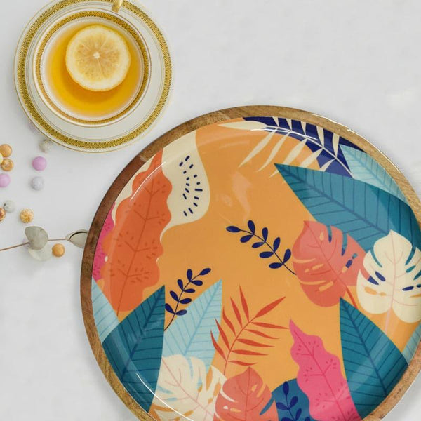 Buy Linda Nature Round Wooden Platter Platter from Vaaree